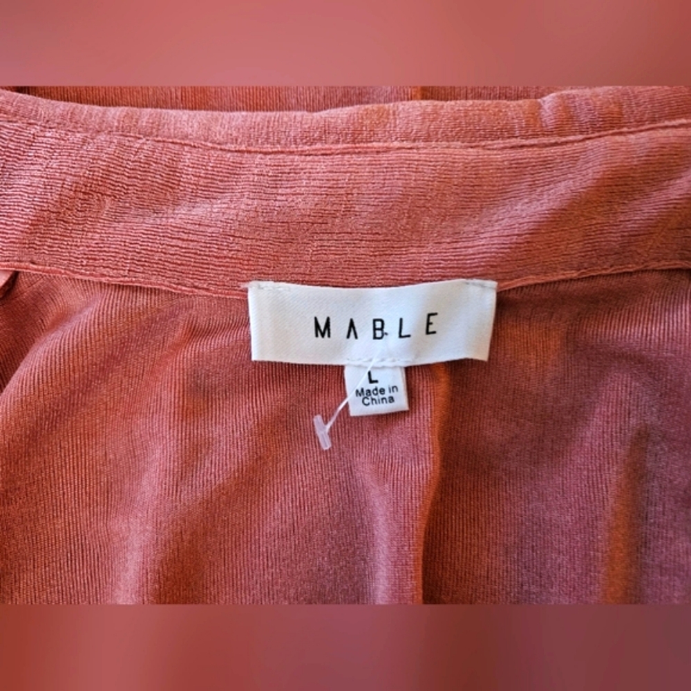 NWOT Mable Emersyn Dress Mauve Pink Slinky Mini Button Down Bodycon Size Large - Picture 7 of 10